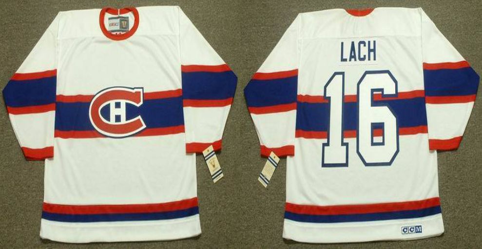 2019 Men Montreal Canadiens #16 Lach White CCM NHL jerseys